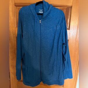 Plus size zippered hoodie.